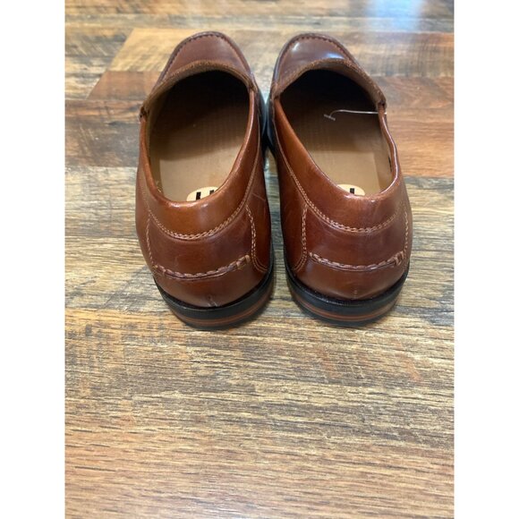 COLE HAAN GRAND OS MENS PINCH HAND SEWN BROWN LEATHER PENNY LOAFERS SZ 11 - Picture 2 of 3